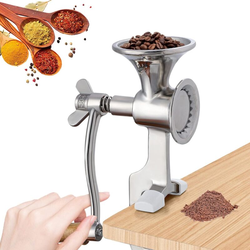 Handmühle Aus Edelstahl 304, Tragbare Nussmühle, Gewürzmühle, Einstellbarer Mahlgrad