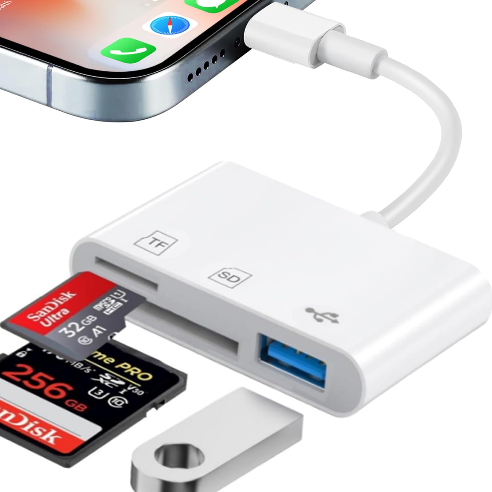 Iphone Sd-kartenleser, Dual-slot-sd/micro-sd-kartenleser, Kamera-speicherkartenadapter, Sd-kartenleser-adapter Für Iphone 14/13/12/11/8/7/6/plus/pro/max