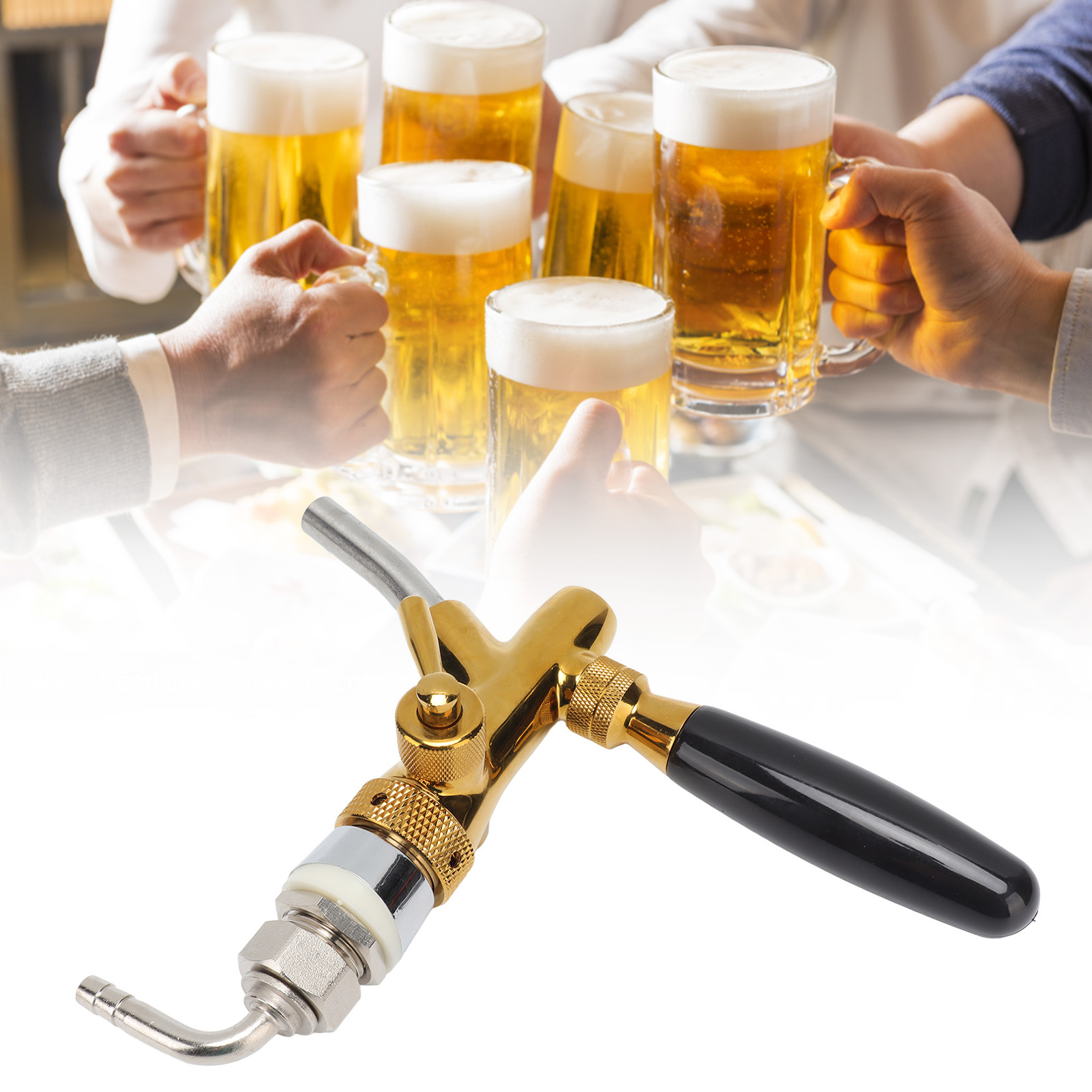 Abnehmbarer Bierhahn Für Bar/hotel Aus Lebensmittelechtem, Goldfarbenem Edelstahl, Mit Durchflussregelung Und Einfacher Installation