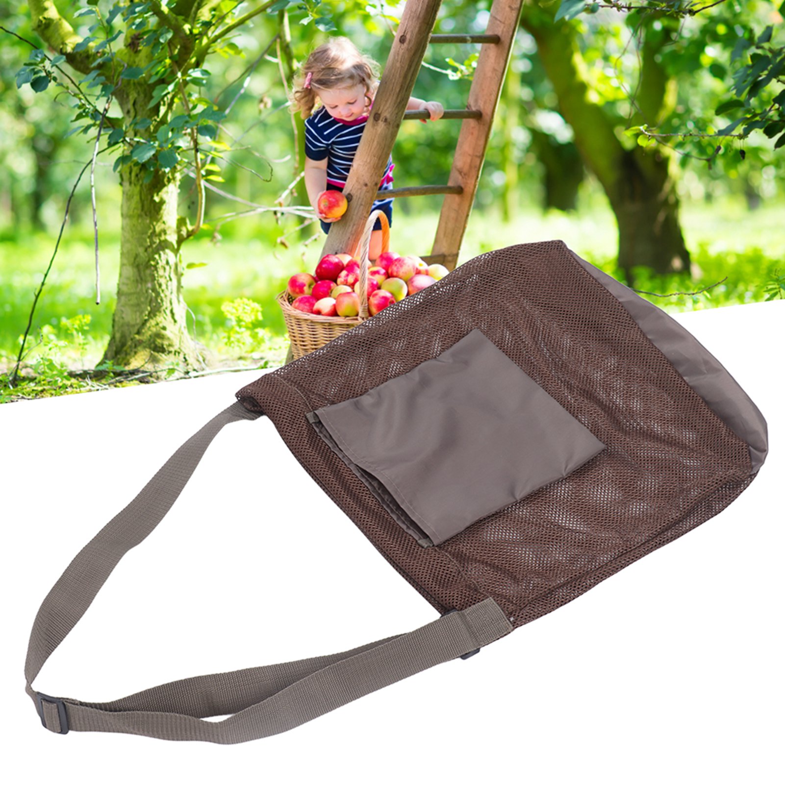 Einkaufstasche [robust/umhängetasche] Oxford-gewebe + Mesh, Khaki, Verstellbare Größe & Seitentasche