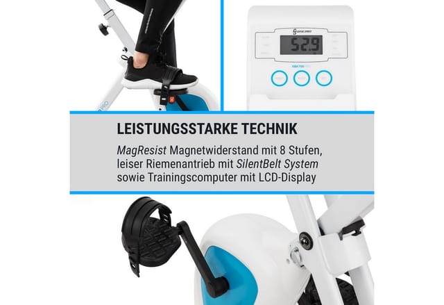 Capital Sports - Azura Air Heimtrainer X-bike Silentbelt Magnetwiderstand Faltbar
