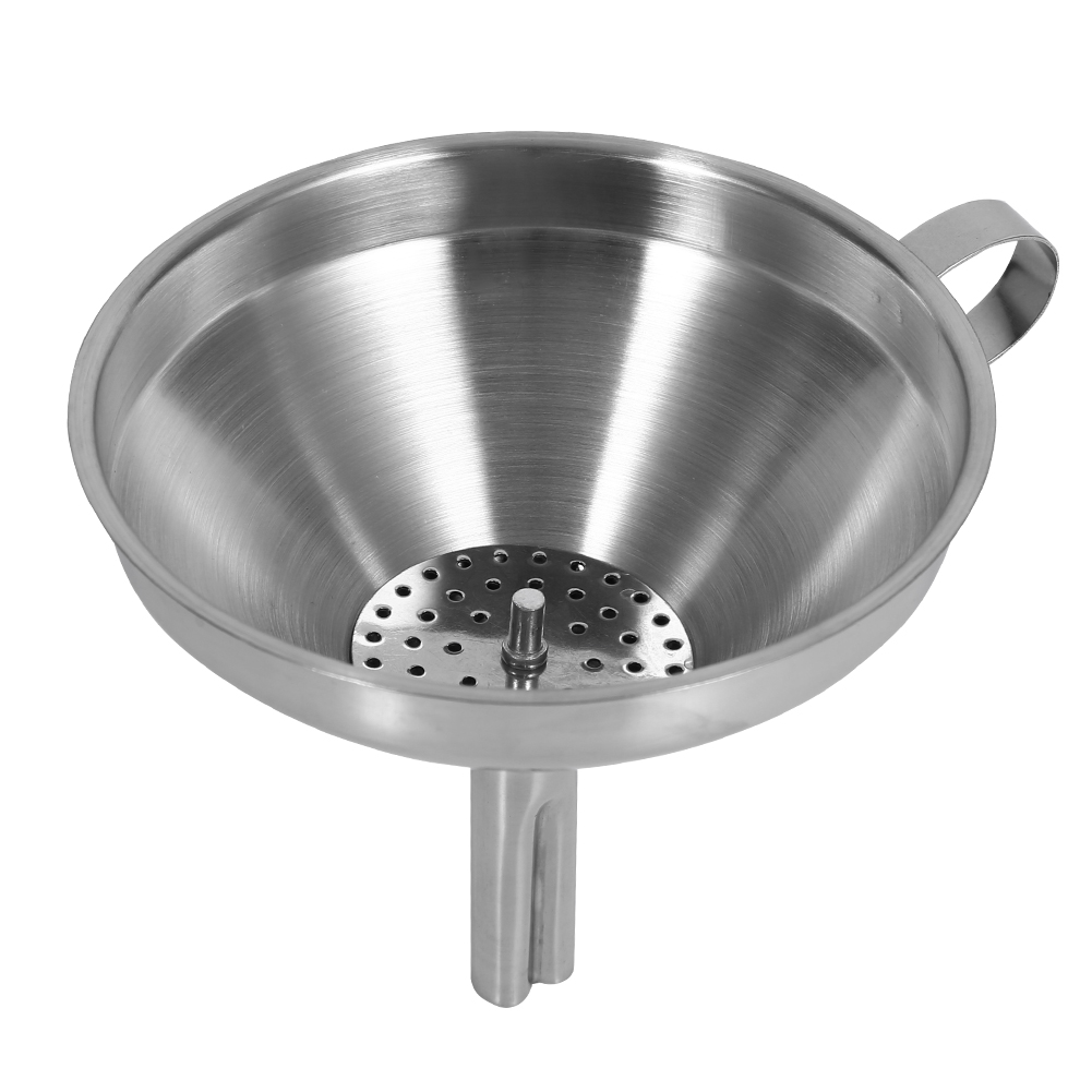 Öl-/weintrichter Aus Edelstahl, Ein Haushaltsküchenutensil Mit Herausnehmbarem Siebeinsatz.