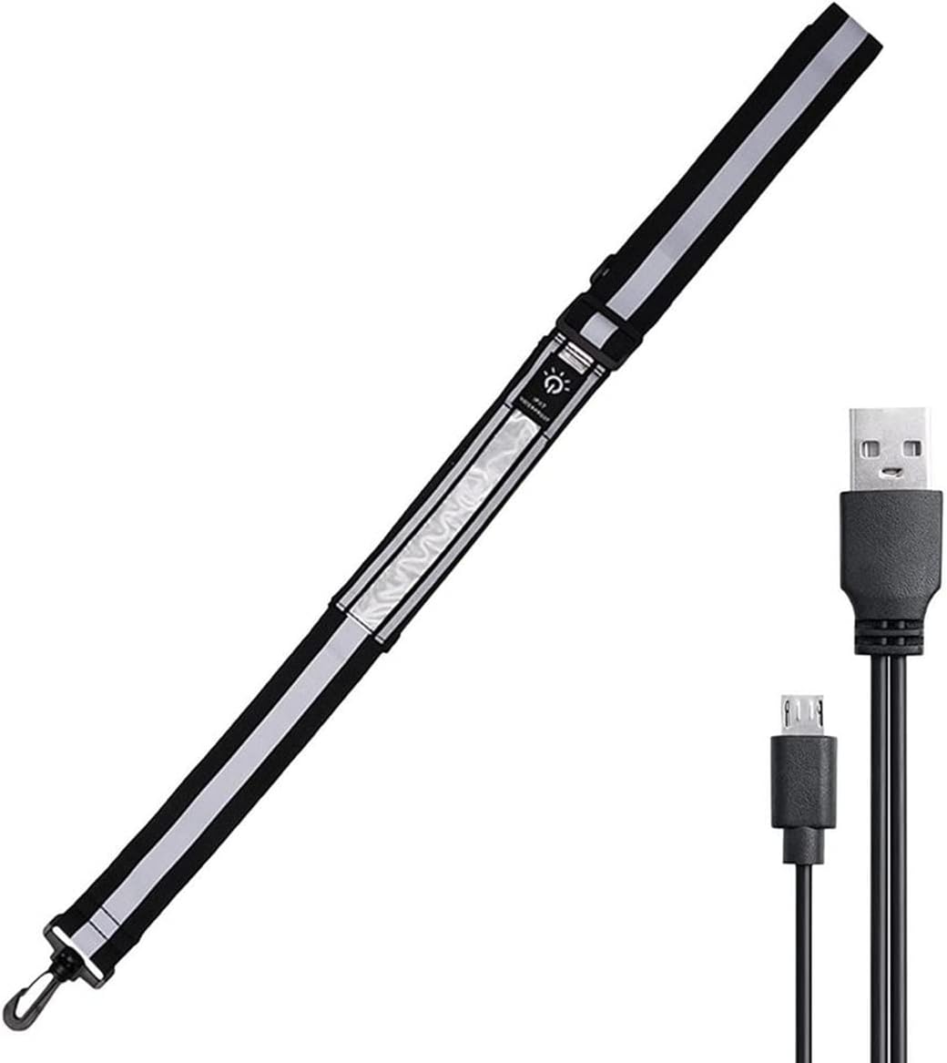 Reflektierender Gürtel, Verstellbarer, Gut Sichtbarer, Blinkender Led-gürtel, Wiederaufladbar Über Usb - Verstellbarer Reflektierender Gürtel Für Nächtliche Spaziergänge Und Radtouren.