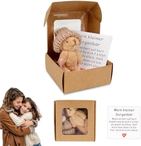 Yizemay Mini-teddybär, Mini-plüschtier Mit Inspirierender Karte, Positives Geschenk Für Familie Und Freunde, Geburtstagsgeschenk