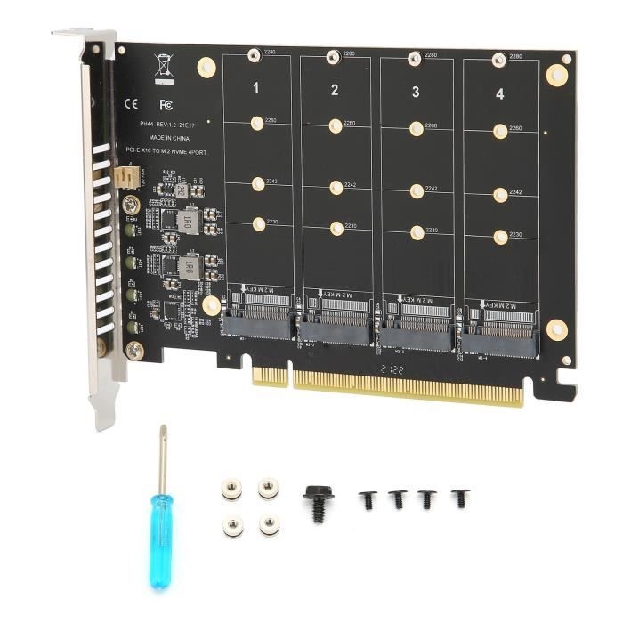 4-port M.2 Nvme Ssd Zu Pcie X16 M-key Adapterkarte Festplattenkonverter-lesegerät Erweiterungskarte