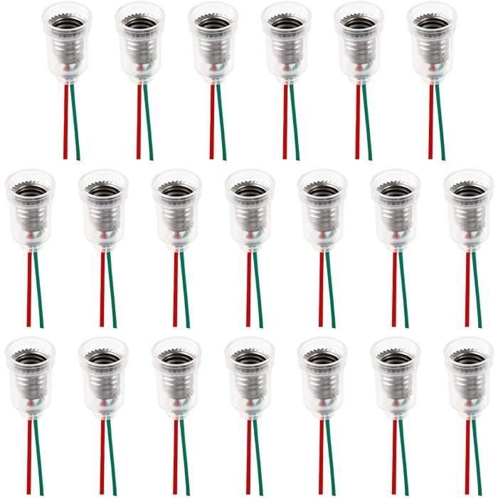 20 Stück E10-lampenfassungen, E10-led-lampensockel Für E10-led-lampen Mit Kabel, Für Experimente, Elektrische Schaltungen Und Tests