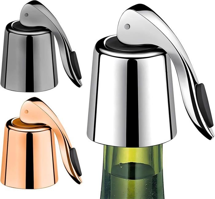 3-teiliges Premium-champagnerverschluss-set, Wiederverwendbarer Weinverschluss Aus Edelstahl, Flaschenverschluss Aus Edelstahl, Hält Die
