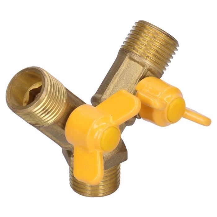 (gold) 3-wege-gaskugelhahn G1/2 - Steuerschalter - Messing