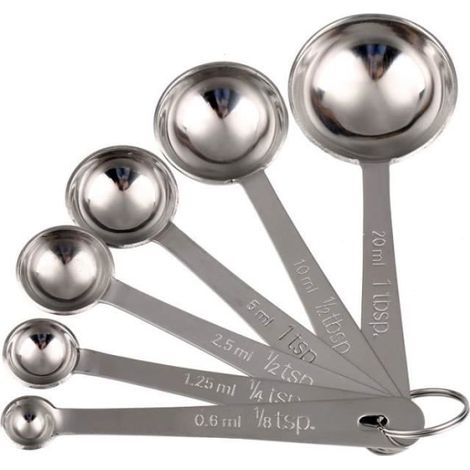 Messlöffel-set Für Kaffee/tee, Edelstahl, 0,6 Ml / 1,25 Ml / 2,5 Ml / 5 Ml / 10 Ml / 20 Ml, 6-teilig