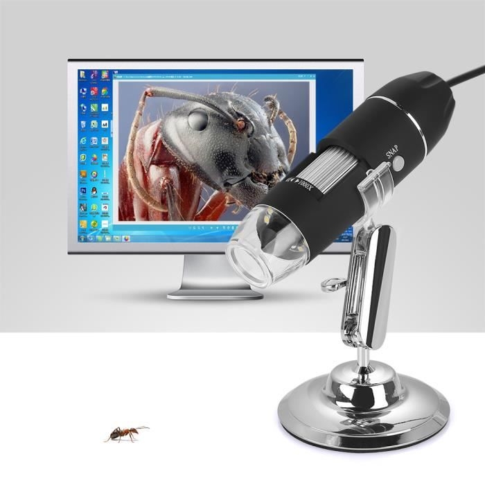 Tragbares Digitales Mikroskop Mit Usb 2.0 – 1000-fache Vergrößerung, 8 Leds, Hd-cmos-farbsensor, 2 Megapixel Und Stativ