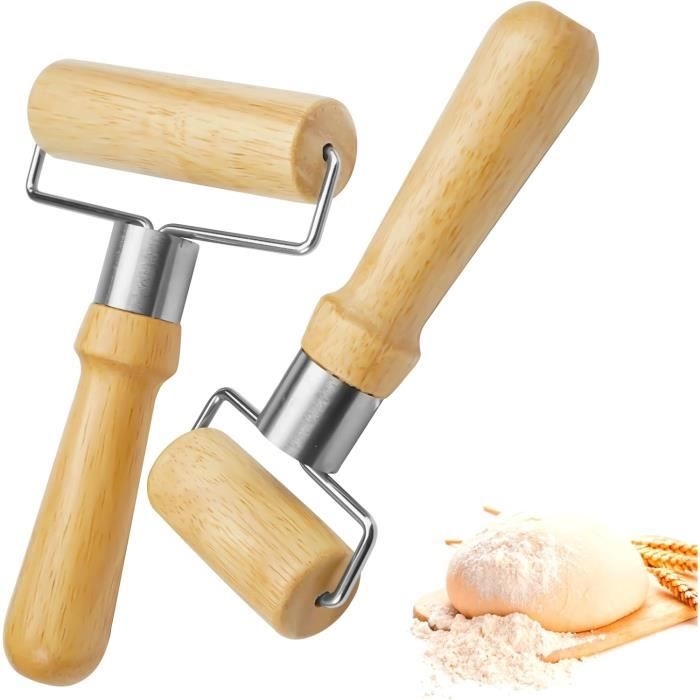 2-teiliges Nudelholz-set, Nudelholz Aus Holz, Mini-nudelholz, Glatt Und Antihaftbeschichtet, Zum Ausrollen Von Teig Und Pizzen Von Hand