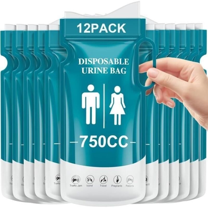 12er-pack Tragbare Urinale Für Männer, Einweg-urinbeutel Mit Griff, Notfall-urinbeutel, Reise-urinbeutel Für Männer Und Frauen
