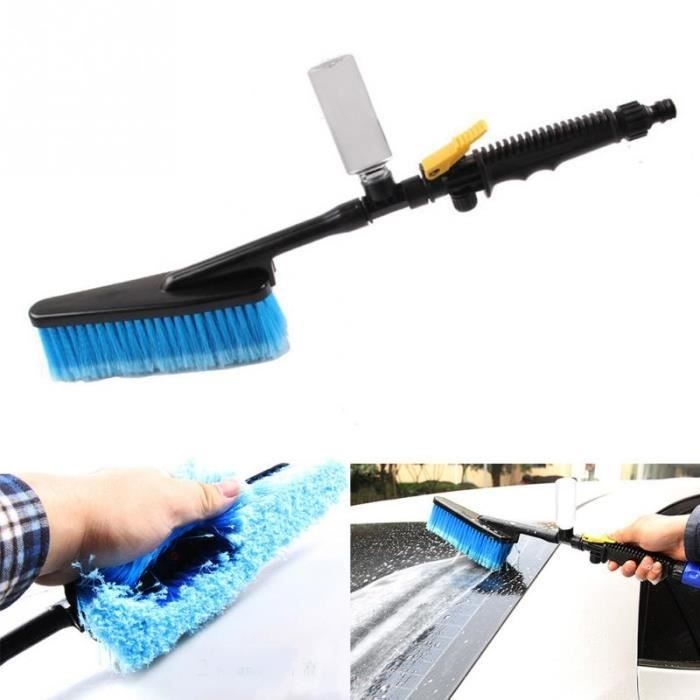 Autowaschbürste, Außenbürste Mit Einziehbarem Langen Griff, Wasserdurchflussschalter Und Schaumflasche