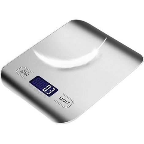 Multifunktionale Küchenwaage Für Lebensmittel, 5 Kg, Silber, Edelstahl