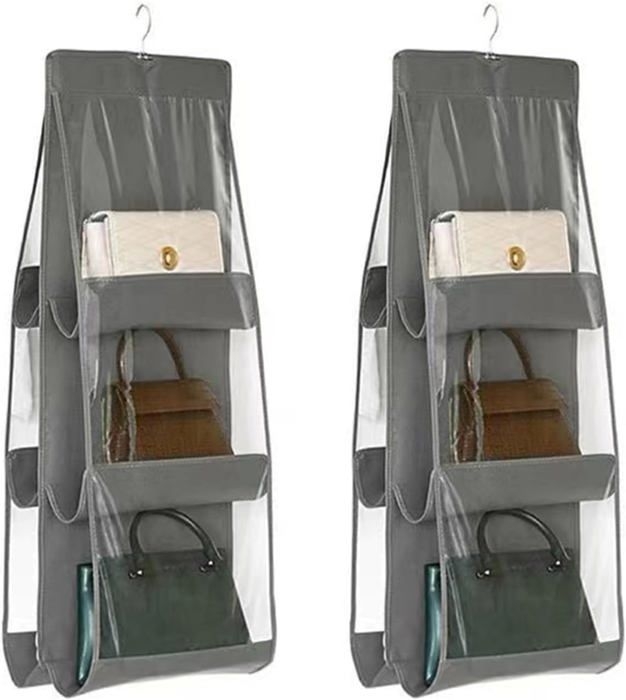 2er-pack Handtaschen-organizer, Faltbare Hängeaufbewahrungstasche Für Handtaschen (grau)