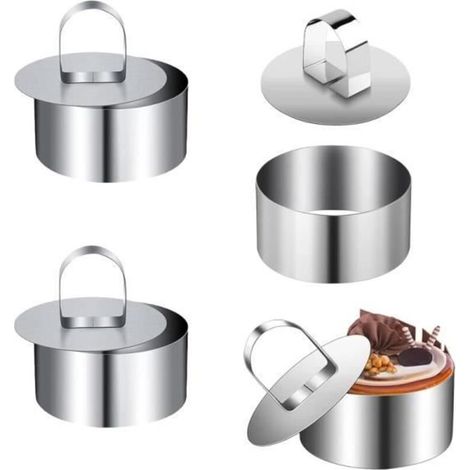 4-teiliges Set Aus Edelstahl-gebäckringen, Ausstechformen Für Desserts, Kekse, Gebäck Und Kuchen