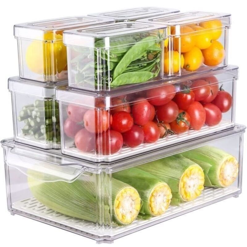 Küchen-kühlschrank-organizer, Transparentes Aufbewahrungsset Mit 7 Kühlschrank-aufbewahrungsboxen, Aufbewahrungsboxen Für Kühlschrank, Küche, Schrank, Arbeitsplatten