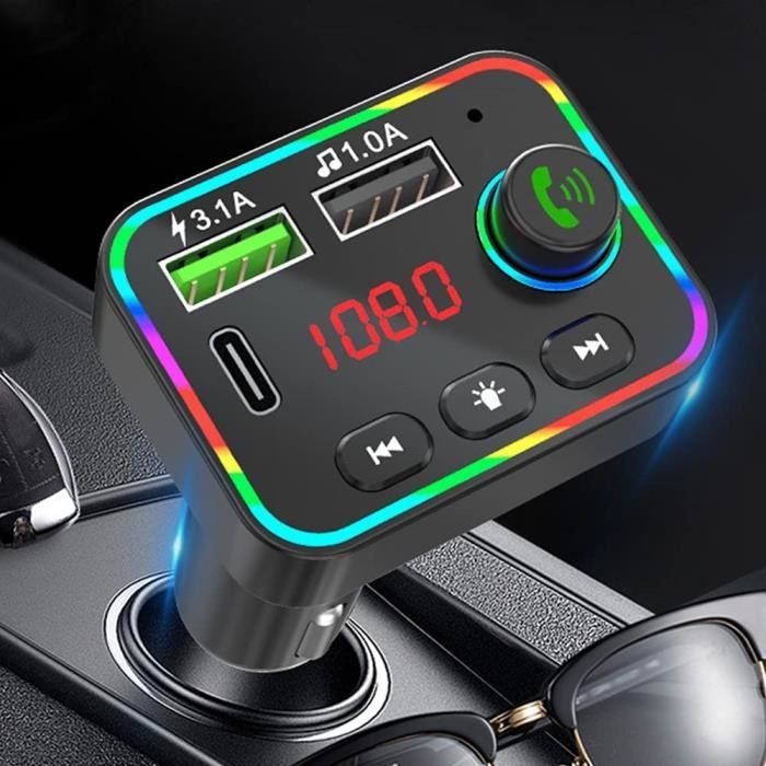 (7 Farben) Aperil Bluetooth Fm-transmitter Fürs Auto – Zigarettenanzünderstecker – Schnellladefunktion – Freisprechfunktion