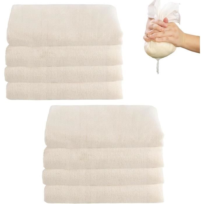 Käsetuch, 8-teiliges Filtertuch-set, Feinmaschentücher, Vielseitige Küchenutensilien, Baumwolle, Baumwollfiltertücher