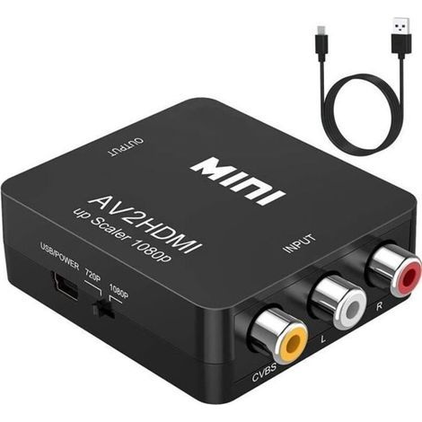 Rca-zu-hdmi-adapter, Av-zu-hdmi-konverter, 3rca-av-zu-hdmi-konverter Für Xbox, Ps4, Ps3, Ps2, Tv, Set-top-box, Vhs-kamera, Dvd