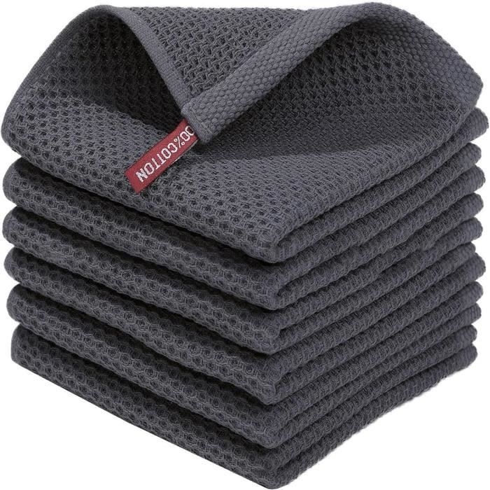 6-teiliges Waffelpiqué-küchenreinigungstuchset, Hochwertige Mikrofaser-küchenhandtücher