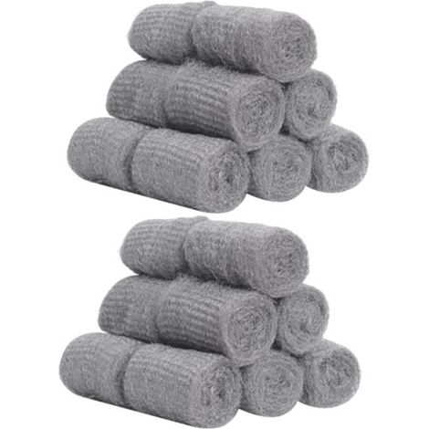 24-teiliges Stahlwolle-polierpad-set, Stahldraht-polierpad, Stahlwolle-reinigungsschale, Türstopper, Strohhalm