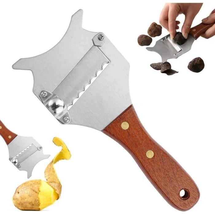 Trüffelschneider Mit Verstellbarer Klinge Und Holzgriff, Trüffelmesser, Käsereibe, Trüffelschneider Aus Edelstahl