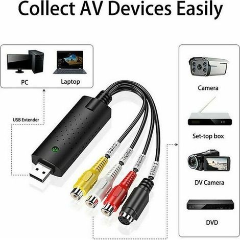 Digitales Audio-erfassungskartenset, Usb 2.0 Konverter Für Tv-video Vhs Zu Dvd Computer, Teile Von [0358978]