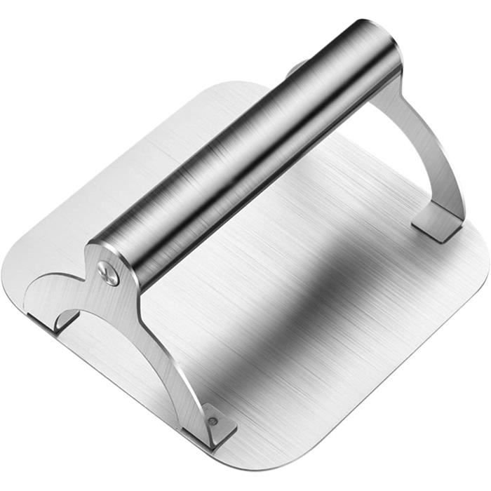 Fleischpresse Aus Edelstahl, Hamburger-stampfer, Spatel Für Hamburger, Speckpresse, Stabiler Holzgriff, Burger-stampfer [l1403]