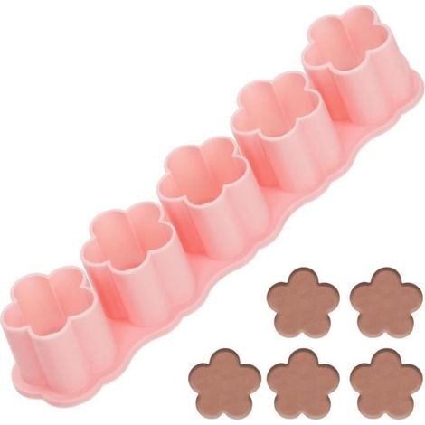 Ausstechformen, Mini-ausstechformen Aus Kunststoff, Ausstechformen Im Stempelstil Zum Backen Von Schokolade, Einschließlich 5 Mulden (blumenform)