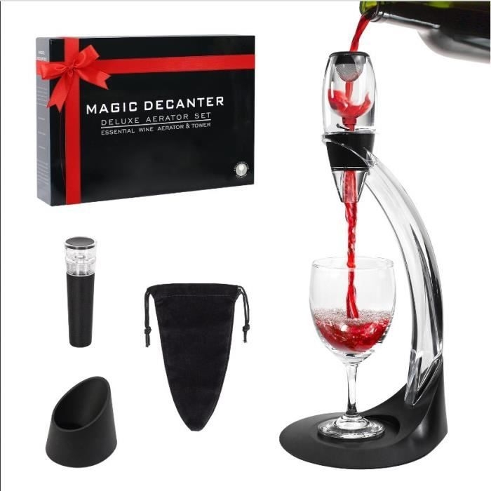 Weinbelüfter Mit Ständer, Magischer Weindekanter Mit Weinfilter, Tropffreier Ständer, Weinstopper, Samtbeutel
