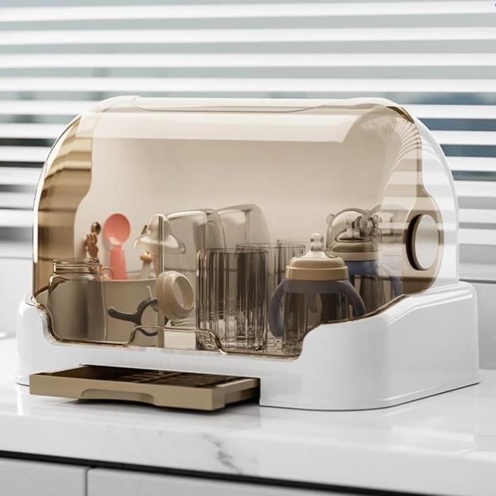 Trockengestell Für Babyflaschen, Tragbare Babyflaschenaufbewahrung Mit Staubdichtem Deckel, Babyflaschenhalter, Staubdichte Aufbewahrungsbox
