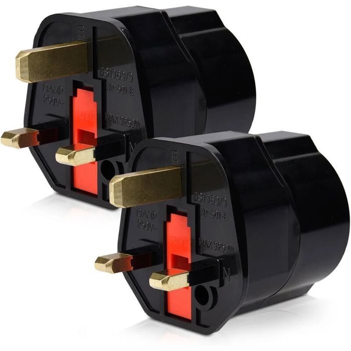 2x Uk-steckeradapter Typ G – Französischer Stecker Auf Britischen Stecker, Kompakter Reisestecker, Kompatibel Mit Mehreren Ländern