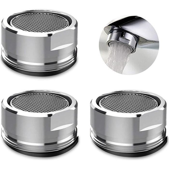 Wasserhahn-luftsprudler, 3-teiliger Wasserhahnfilter Mit Dichtungsring Für Küche Und Bad (außendurchmesser 24 Mm)
