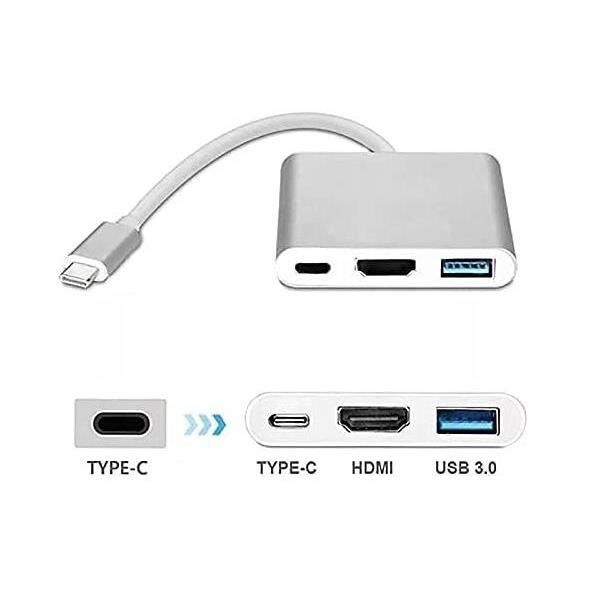 Hdmi-adapter Für Die Switch, Usb-c-zu-hdmi-konverter Mit Usb-3.0-anschluss Und Usb-c-pd-anschluss. Kompatibel Mit Macbook.