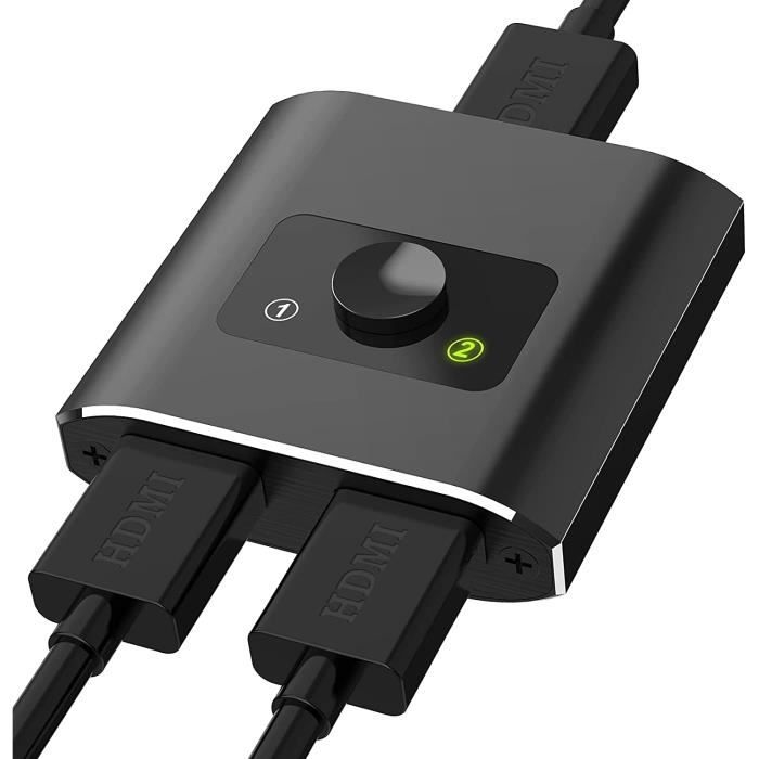 Hdmi-switch, Bidirektionaler Hdmi-switch (1 Eingang, 2 Ausgänge) Oder Hdmi-splitter (2 Eingänge Auf 1 Ausgang), Unterstützt 4k, 3d, 1080p, Xbox, Ps4