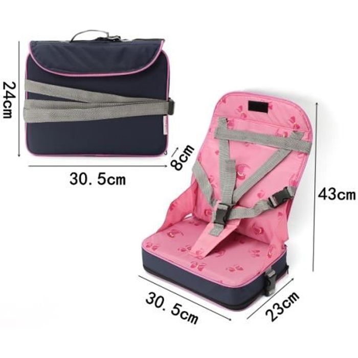 (pink) Tragbarer, Faltbarer Kindersitz Für Mahlzeiten Mit 5-punkt-sicherheitsgurt, Reisestuhl Pink