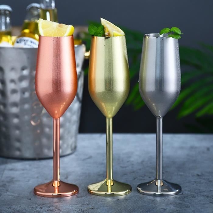 Champagnerflöten Aus Edelstahl Für Die Hausbar (roségold, 220 Ml)