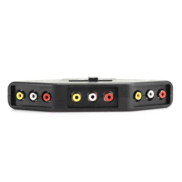 Rca-splitter 3-in-1 Audio-/videoausgang, Rca-splitter Mit Video-umschalter, Schwarz
