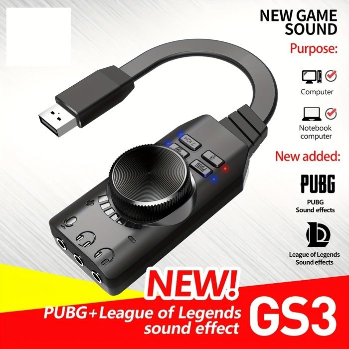Usb 7.1 Surround-soundkarte, Dsp-verstärker, Audioadapter Für Pc Und Smartphone – Plug & Play