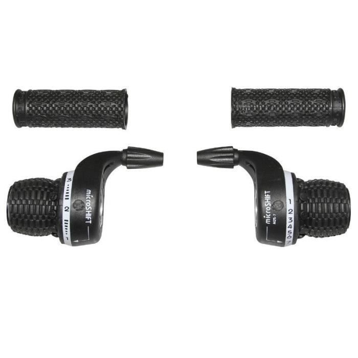 Fahrradschalthebel Mit Griffpaar - P2r Indexe Type Gripshift 7v Drehgriff - Schwarz - 7 Gänge