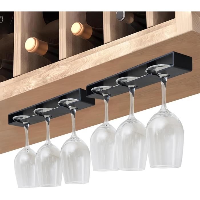 Hängende Weinglashalter – Weinglasregale – 2er-set – Schwarz – Einfache Montage – Elegantes Design