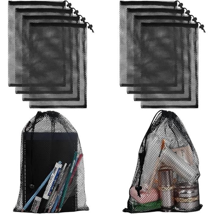 10er-pack Netzbeutel Mit Kordelzug, Schwarze Netzbeutel Mit Kordelzug, Nylon-netzbeutel Mit Kordelzug Für Sport, Reisen Und Aktivitäten