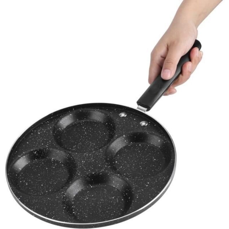 (schwarze) Antihaft-frühstückspfanne Aus Aluminium – Spr – Mit Integrierter Käseform – 24,5 Cm