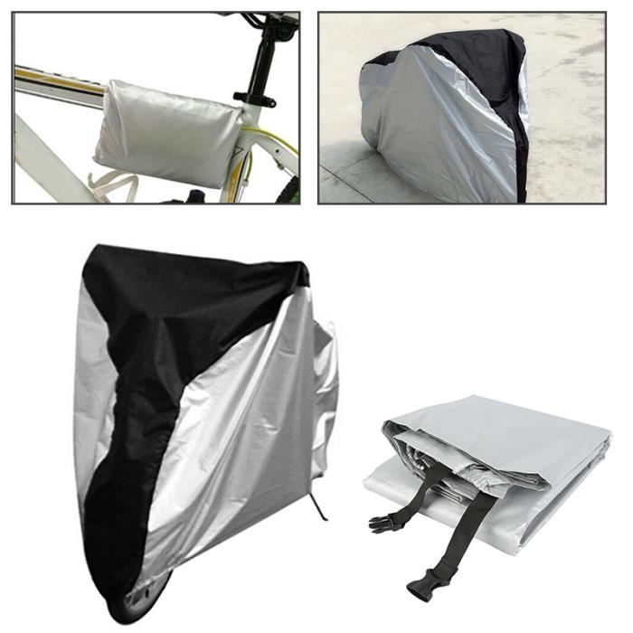 Fahrrad-/motorradabdeckung (schwarz + Silber) – Nova – Größe M (180 X 60 X 90 Cm) – Schwarz + Silber – Uv-beständig – Wasserdicht