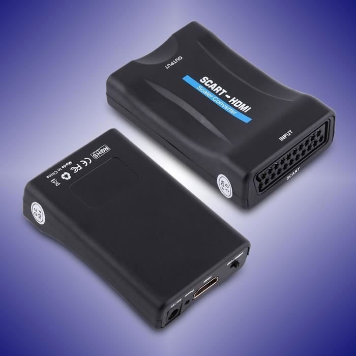 Scart-zu-hdmi-videokonverter, Scart-zu-hdmi-adapter, Plug & Play, Schwarzes Abs Für Fernseher Tun30