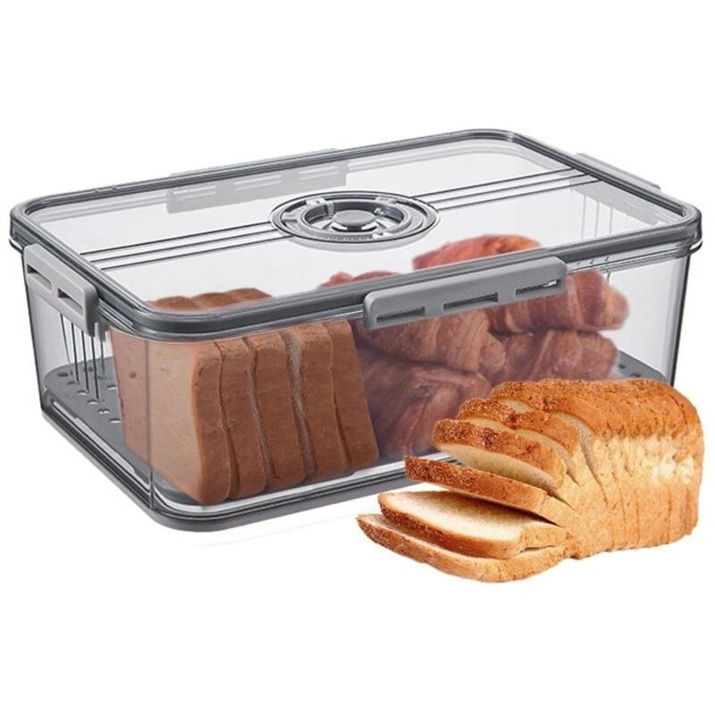 (grau, Gelb, Weiß) Brotkasten Mit Luftdichtem Deckel – Brotkasten Für Die Küchenarbeitsplatte, Timer Für Selbstgebackenes Brot, Bagels,
