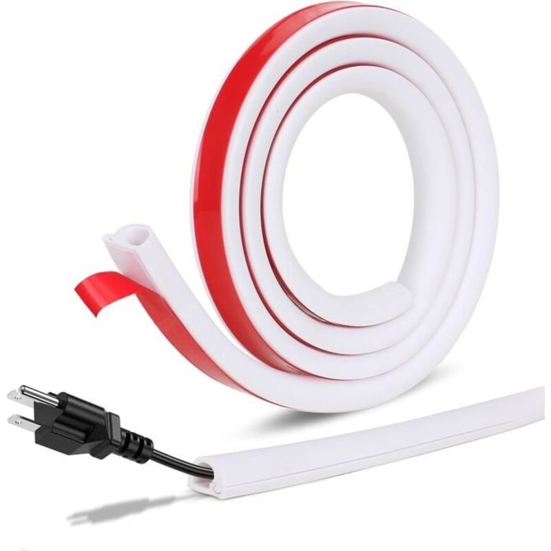 Selbstklebender Pvc-kabelschutzschlauch Für Den Außenbereich, Zuschneidbar – Weiß – Schwer Entflammbar – Doppellagig, Dick, Für Den Heimgebrauch, 1 M