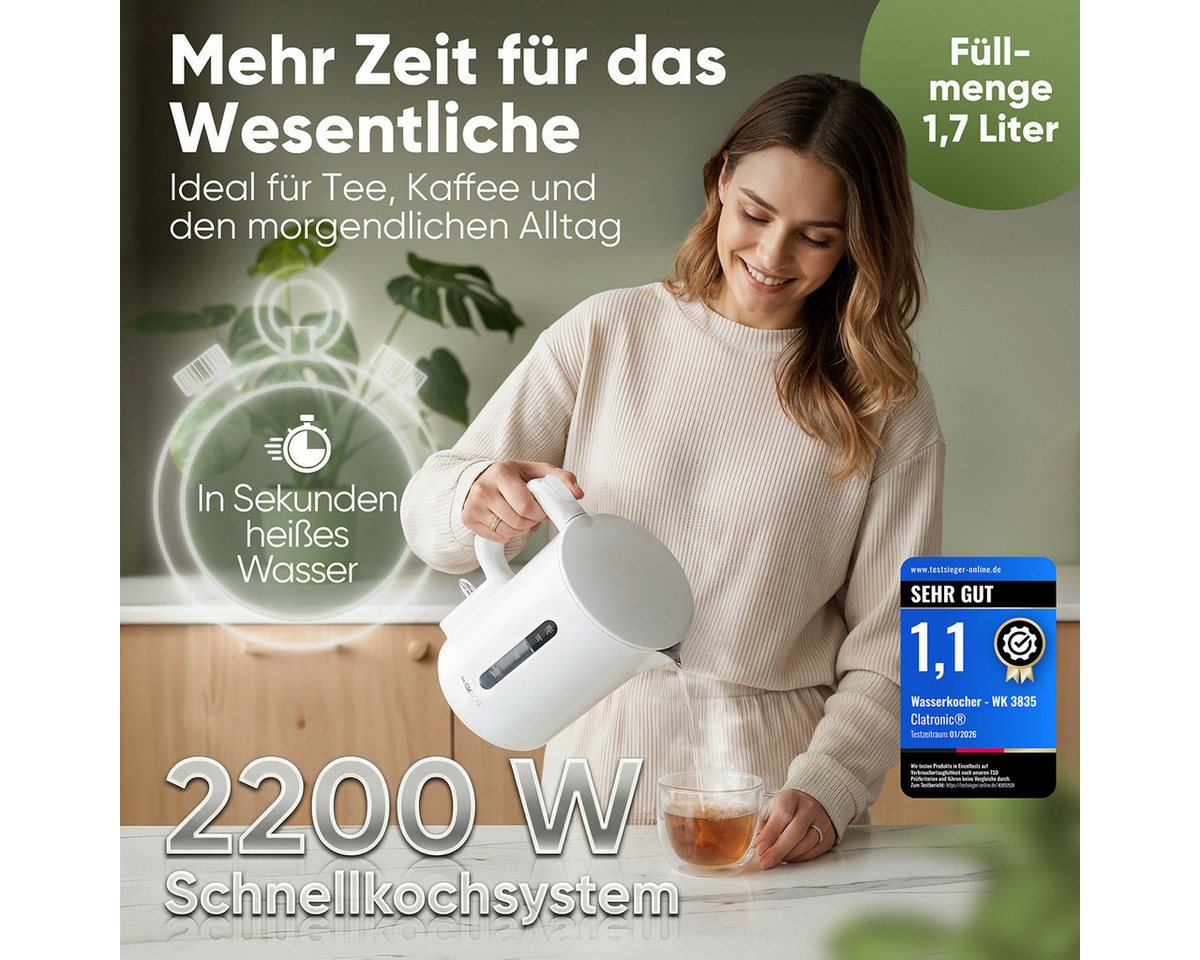 Wasserkocher Clatronic Wk 3835 2200 W 1,7 L