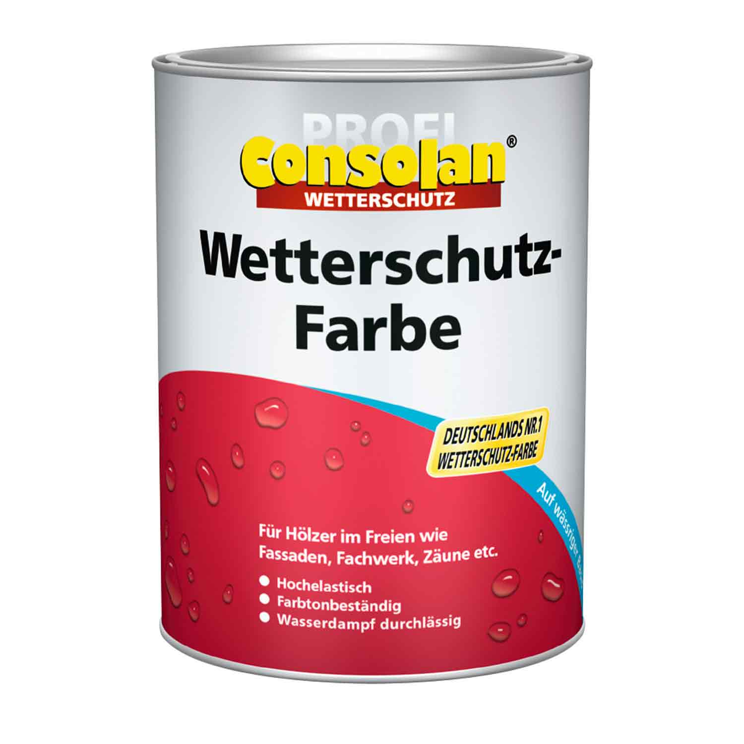 Consolan - Profi Wetterschutzfarbe Schwedenrot 10l Pro&nbsp5076282bade